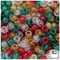 BeadTin Christmas Mix Sparkle 9mm Barrel Plastic Pony Beads (500pcs)